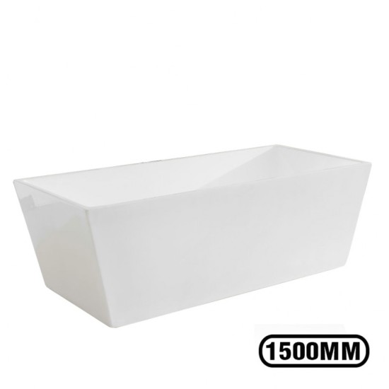 Brand New 1500x750x580mm Square Bathtub Freestanding Acrylic White Bath Tub